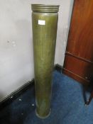 A LARGE BRASS SHELL CASE L 118 CM