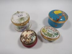 TWO BILSTON ENAMELS TO INCLUDE HALCYON DAYS AND ONE OTHER (4)