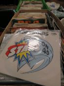 TWO BOXES OF SINGLE TO INCLUDE MIDGE URE, BLONDIE ETC