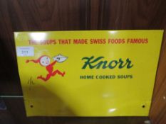 VINTAGE METAL ADVERTISING SIGN FOR KNORR SOUPS