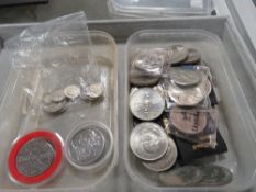 TWO TRAYS OF MIXED CROWNS
