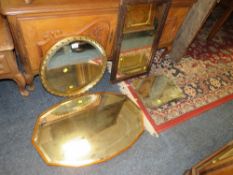 FOUR ASSORTED WALL MIRRORS