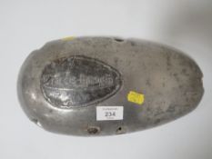 A VINTAGE METAL ROCKER COVER FOR A FRANCIS BARNETT MOTORBIKE