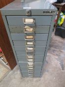 A BISLEY FIFTEEN DRAWER FILING CABINET
