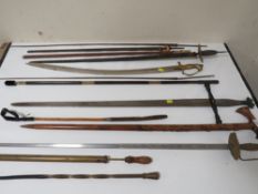 A SMALL SELECTION OF DECORATIVE SWORDS A/F