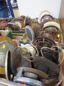 THREE TRAYS OF ASSORTED VINTAGE CLOCKS TO INCLUDE SMITH'S EXAMPLES A/F