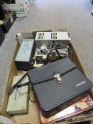 A TRAY OF COLLECTABLE'S TO INCLUDE A PROJECTOR AND A SUPER 8 CAMERA