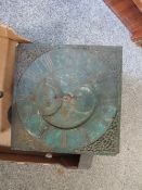 AN OLD LONG CASE CLOCK MOVEMENT A/F