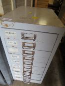 A BISLEY STYLE TEN DRAWER VINTAGE FILING CABINET
