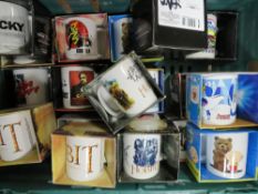TWO BOXES OF NEW OLD STOCK BOXED MUGS, HOBBIT ETC