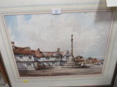 A COLLECTION OF FIVE ASSORTED PICTURES TO INCLUDE E. SALE (XX). Welsh wooded river landscape, signed