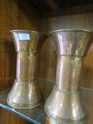 A PAIR OF ART NOUVEAU STYLE TRENCH ART VASES