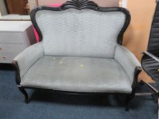 A MODERN UPHOLSTERED SETTEE A/F