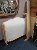 A MODERN LIMED OAK / UPHOLSTERED DOUBLE BED FRAME FROM LOAF