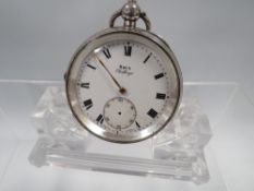A KAYS CHALLENGE HALLMARKED SILVER POCKET WATCH A/F