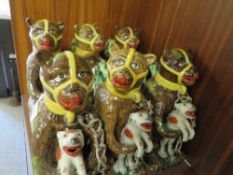 SIX REPRODUCTION BEAR GREESE TEA/POTS