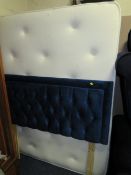 A MODERN 140 CM DOUBLE DIVAN BED, MATTRESS & HEADBOARD