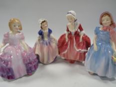 FOUR SMALL ROYAL DOULTON FIGURINES TO INCLUDE 
