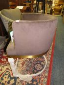 A MODERN DARK GREY DECO STYLE ARMCHAIR