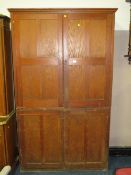 A VINTAGE LARGE SCHOOL STYLE CUPBOARD - 213 X 130 CM