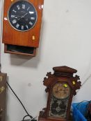 A RETRO USSR WALL MOUNTED CLOCK TOGETHER WITH A MANTLE CLOCK (2)