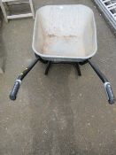 A HAEMMERLIN 90L TWIN WHEELED GALVANISED CONTRACTORS STYLE WHEEL BARROW