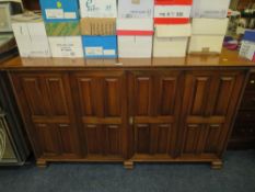 AN UNUSUAL PANELLED SIDEBOARD W-157 CM