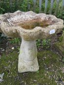 ONE HEAVY CONCRETE GARDEN BIRD BATH