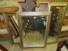 THREE MODERN SILVER AND GILT WALL MIRRORS