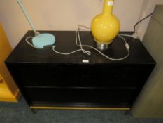 A MODERN BLACK TOW DRAWER CHEST 74 X 100 CM