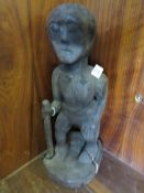 A VINTAGE ETHNIC TRIBAL WOOD FIGURE STUDY