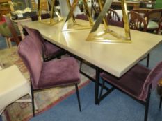 A LARGE MODERN DINING TABLE WITH SIX 'BO CONCEPT' CHAIRS