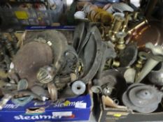 TWO TRAY OF ASSORTED METAL WARE A/F