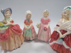 FOUR SMALL ROYAL DOULTON FIGURINES TO INCLUDE 