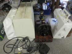 FOUR ASSORTED SEWING MACHINES TO INCLUDE A VINTAGE SINGER 150 ANNIVERSARY LIMITED EDITION EXAMPLE