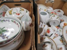 TWO TRAYS OF ASSORTED CERAMICS TO INCLUDE EVESHAM AND PORTMEIRION