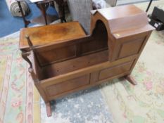 A LARGE OAK VINTAGE CHILDS CRADLE