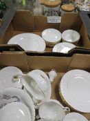 TWO TRAYS OF ROYAL ALBERT VAL D'OR DINNER WARE