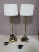 A PAIR OF MODERN TABLE LAMPS WITH SHADES
