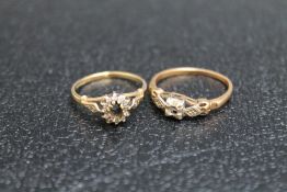 A 9CT AND 10K GOLD RING - BOTH A/F, approx combined weight 3.4gCondition Report:both having