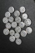 A COLLECTION OF TWENTY VINTAGE WRIST WATCH MOVEMENTS