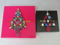 AN EXCEPTIONAL BUTLER AND WILSON OVERSIZE CHRISTMAS TREE BROOCH, H 14 cm, together with a similar,