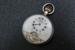 A HEBDOMAS 8 DAY POCKET WATCH, Dia 4.5 cm