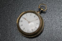 A TORTOISESHELL BACKED PAIR CASED POCKET WATCH BY THOMAS BRADLEY OF MANSFIELD, numbered 588, Dia 5