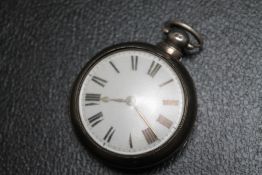 A HALLMARKED SILVER PAIR CASED POCKET WATCH, - BIRMINGHAM 1864, movement signed Malton, Dia 5.75 cm