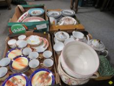 FOUR TRAYS OF ASSORTED CERAMICS