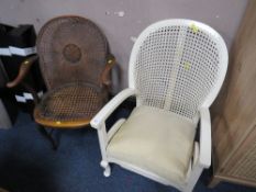 TWO VINTAGE 'BERGERE'ARMCHAIRS
