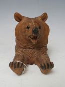 A 20TH CENTURY BLACK FOREST BEAR INKWELL, H 9 cm