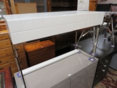 A MODERN TWO DRAWER DRESSING TABLE W- 105CM