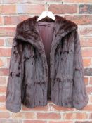 A MAHOGANY BROWN VINTAGE FUR COAT, possibly Canadian squirrel / ermineCondition Report:Internal